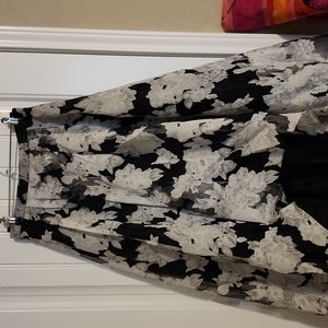 Black Skirt with White Flowers